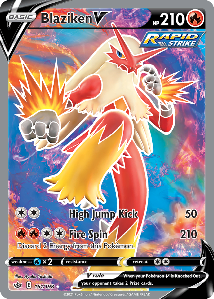 (#161/198) Blaziken V - Holo [Chilling Reign]