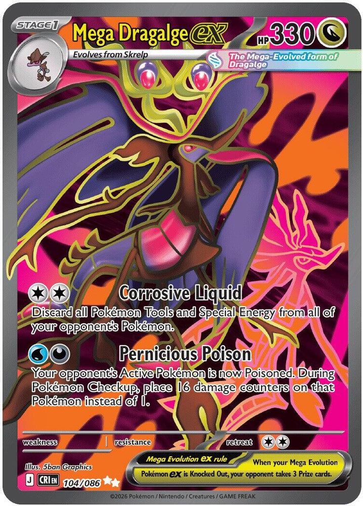 (#104/086) Mega Dragalge ex - Holo [Chaos Rising]