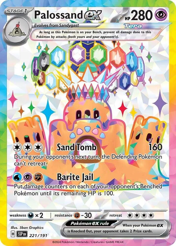 (#221/191) Palossand ex [SV08: Surging Sparks]