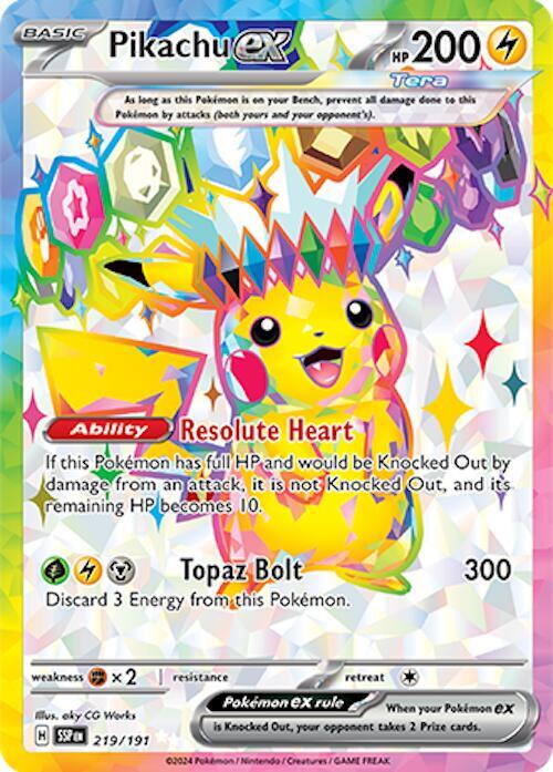 (#219/191) Pikachu ex [SV08: Surging Sparks]