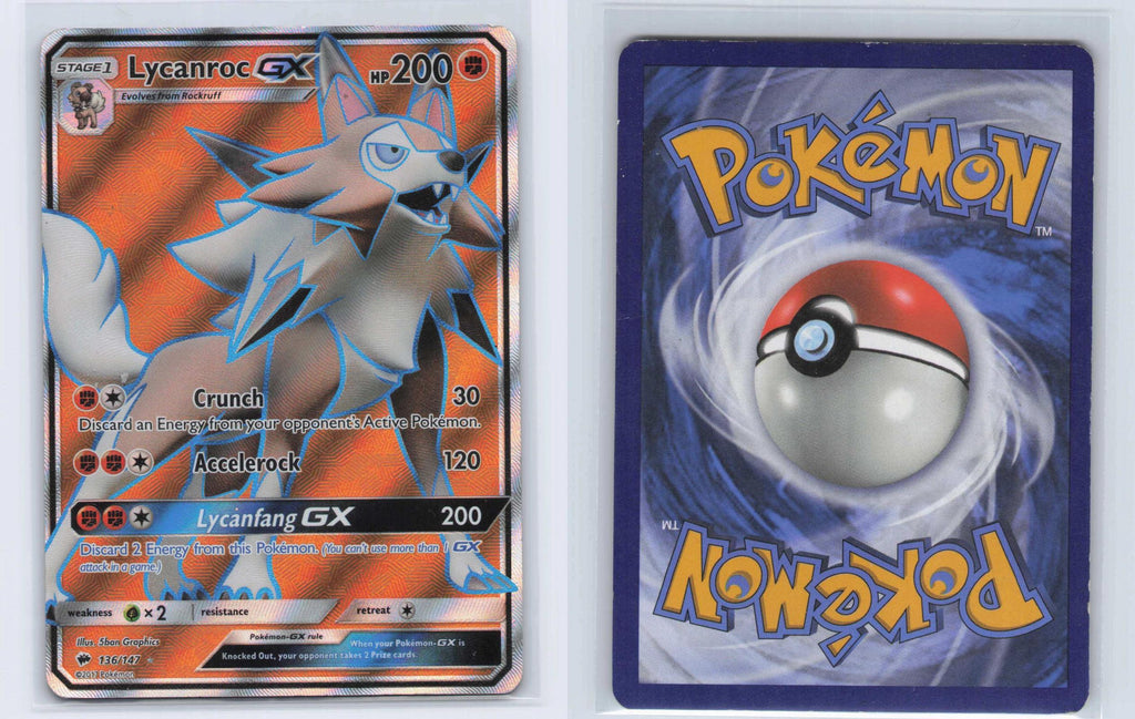 (#136/147) Lycanroc GX - Holo [Burning Shadows]
