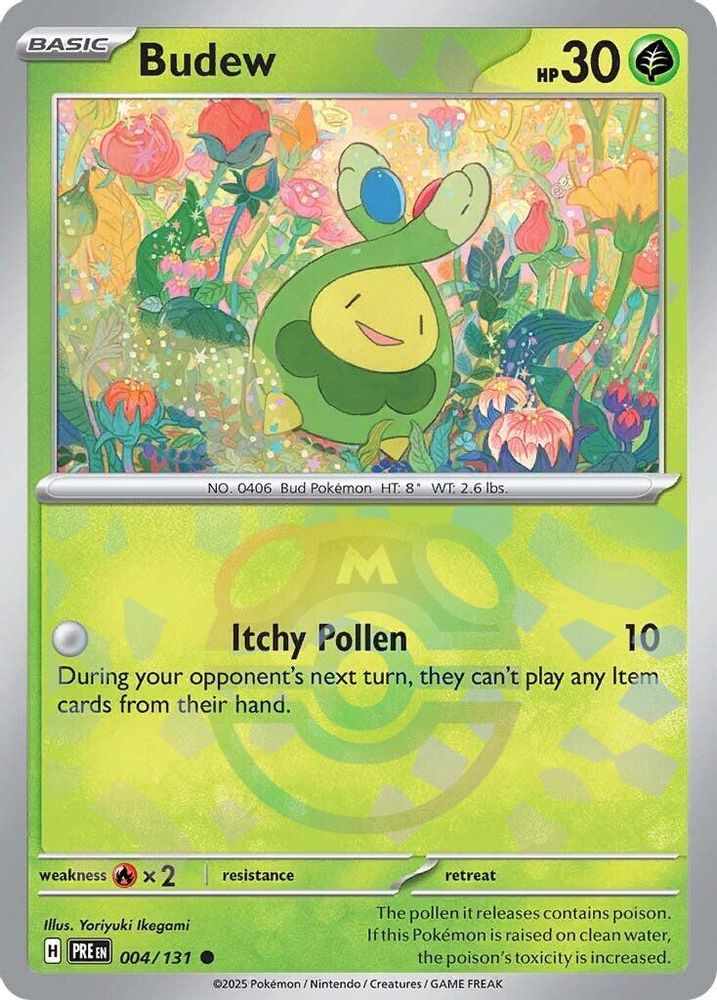 (#004/131) Budew (Master Ball Pattern) - Holo [Prismatic Evolutions]
