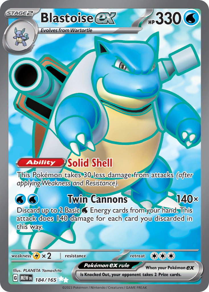(#184/165) Blastoise ex - Holo [151]