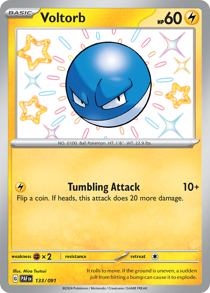 (#133/091) Voltorb - Holo [Paldean Fates]