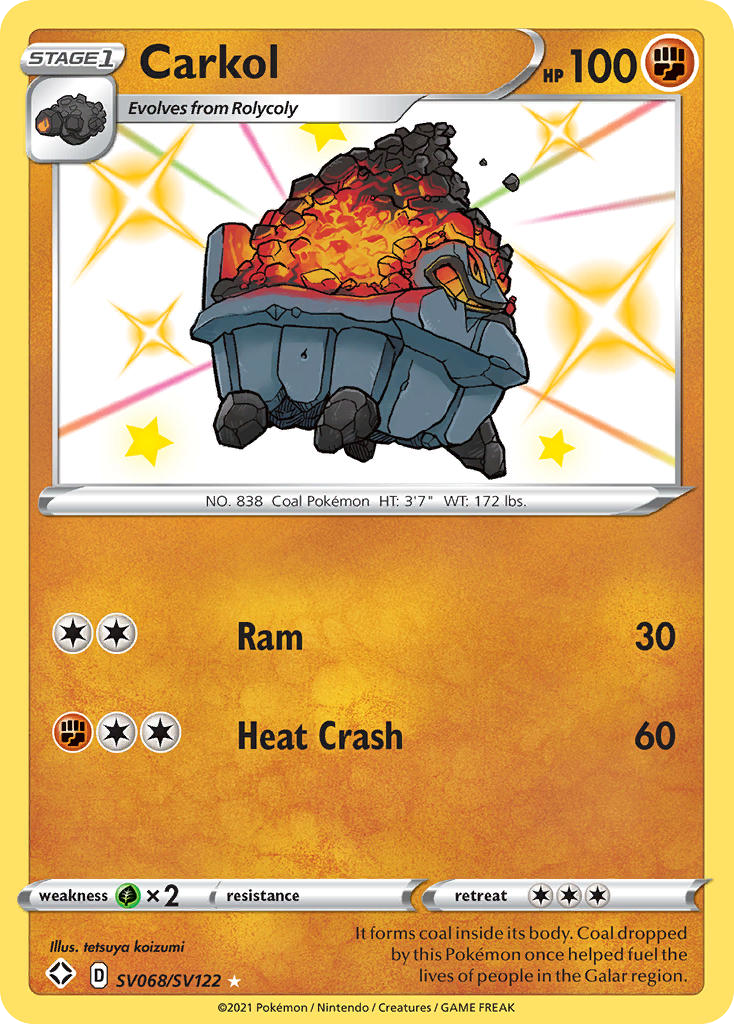 (#SV068/SV122) Carkol - Holo [Shining Fates Shiny Vault]