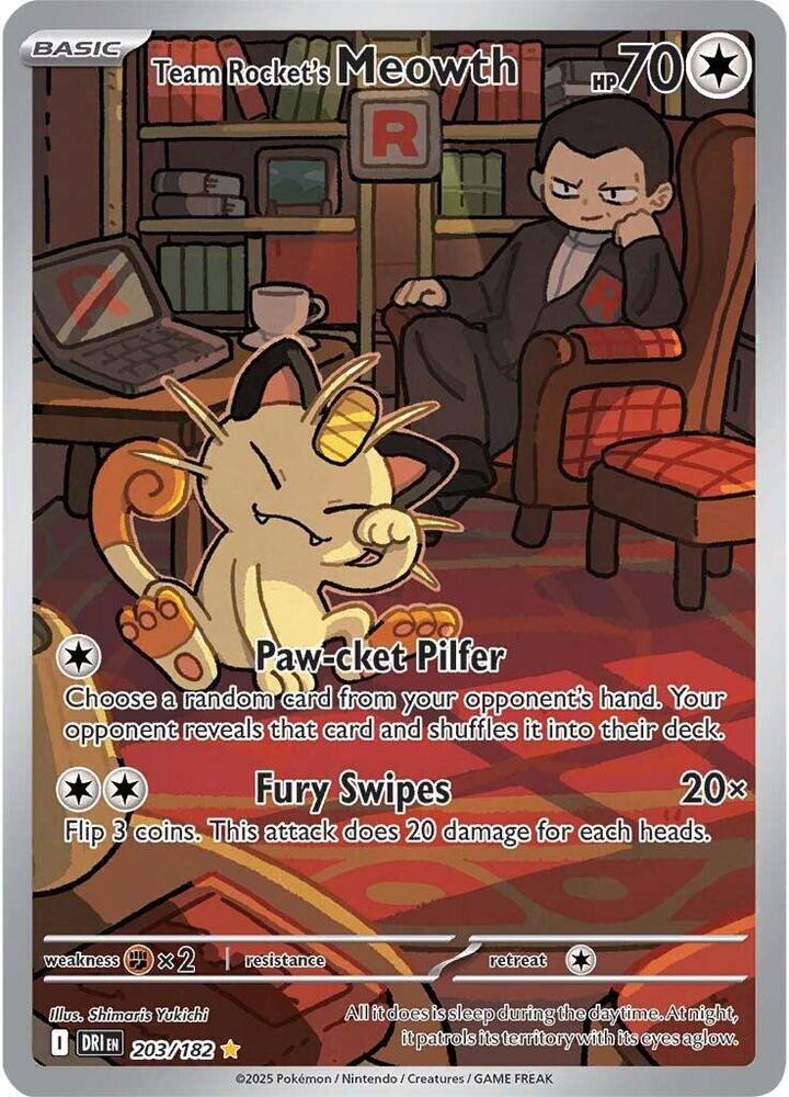 (#203/182) Team Rocket's Meowth [SV10: Destined Rivals]