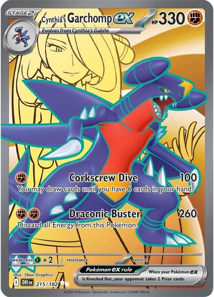 (#215/182) Cynthia's Garchomp ex [SV10: Destined Rivals]