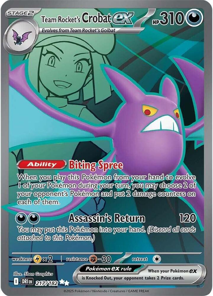 (#217/182) Team Rocket's Crobat ex [SV10: Destined Rivals]