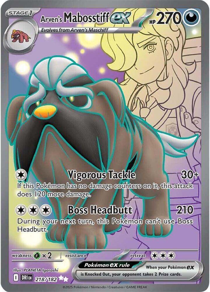 (#218/182) Arven's Mabosstiff ex [SV10: Destined Rivals]