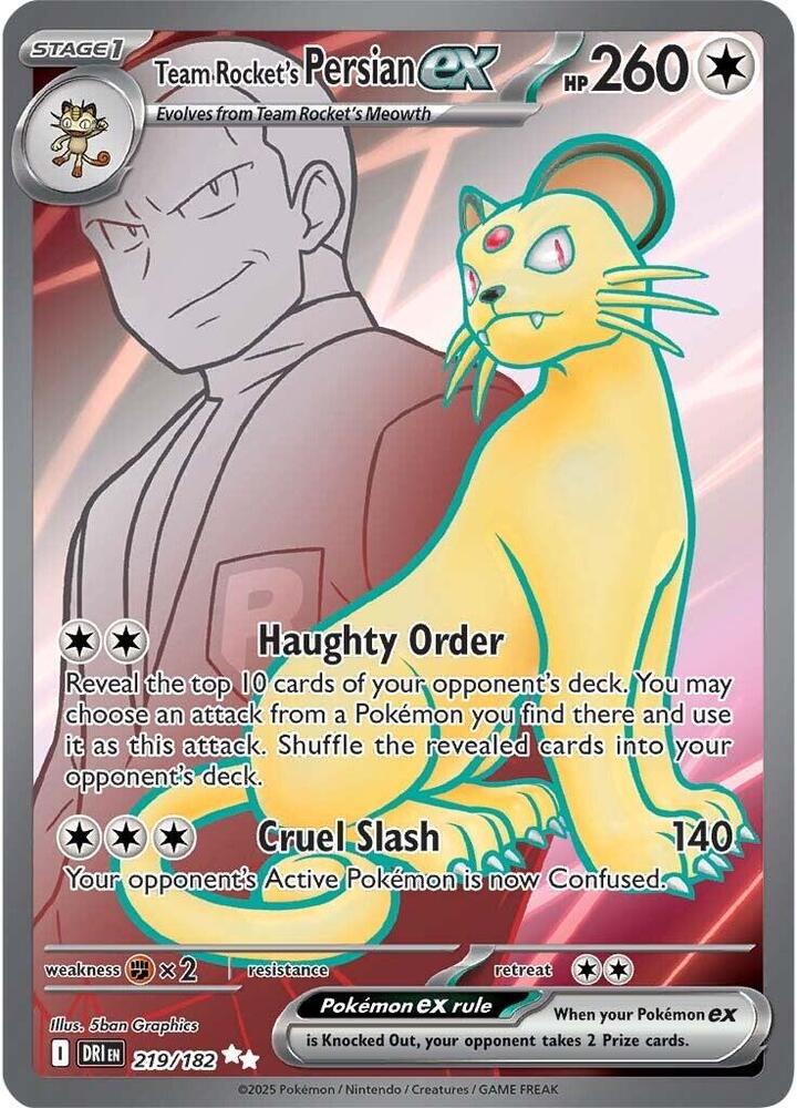 (#219/182) Team Rocket's Persian ex [SV10: Destined Rivals]