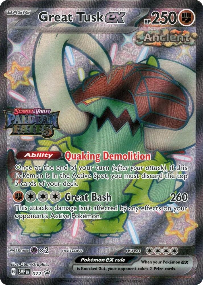 (#72) Great Tusk ex - (Paldean Fates Stamped) [Miscellaneous Cards & Products]