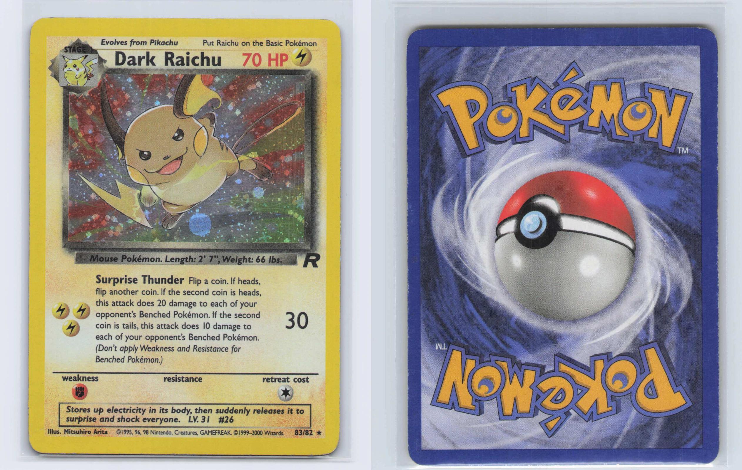 (#83/82) Dark Raichu - Unlimited Holo [Team Rocket]