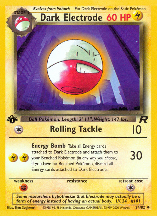 (#34/82) Dark Electrode - 1st Edition [Team Rocket]