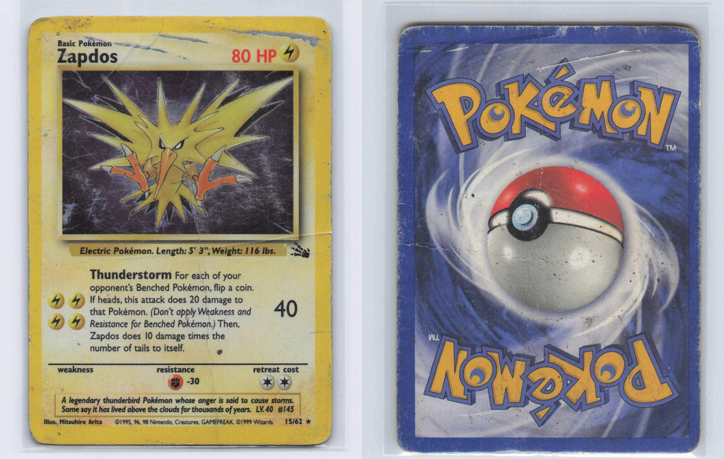 (#15/62) Zapdos - Unlimited Holo [Fossil]