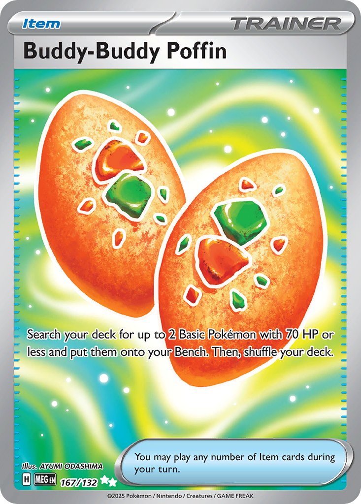 (#167/132) Buddy-Buddy Poffin - Holo [Mega Evolution]