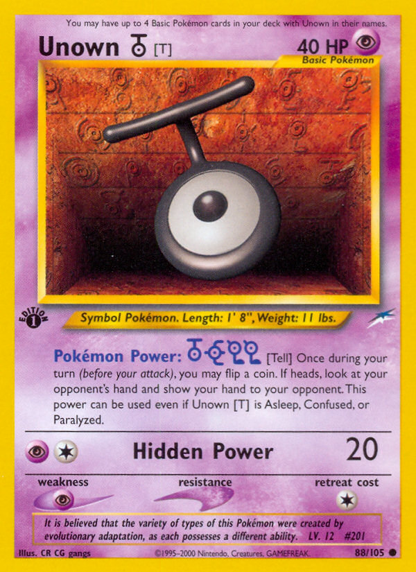 (#88/105) Unown [T] - Unlimited [Neo Destiny]