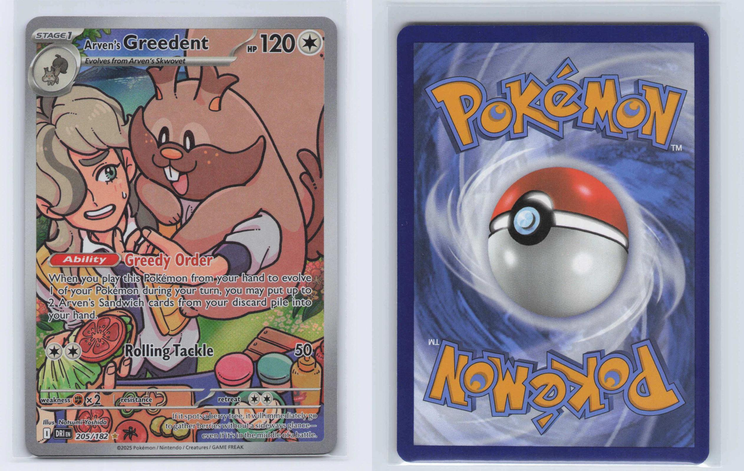 (#205/182) Arven's Greedent - Holo [Destined Rivals]