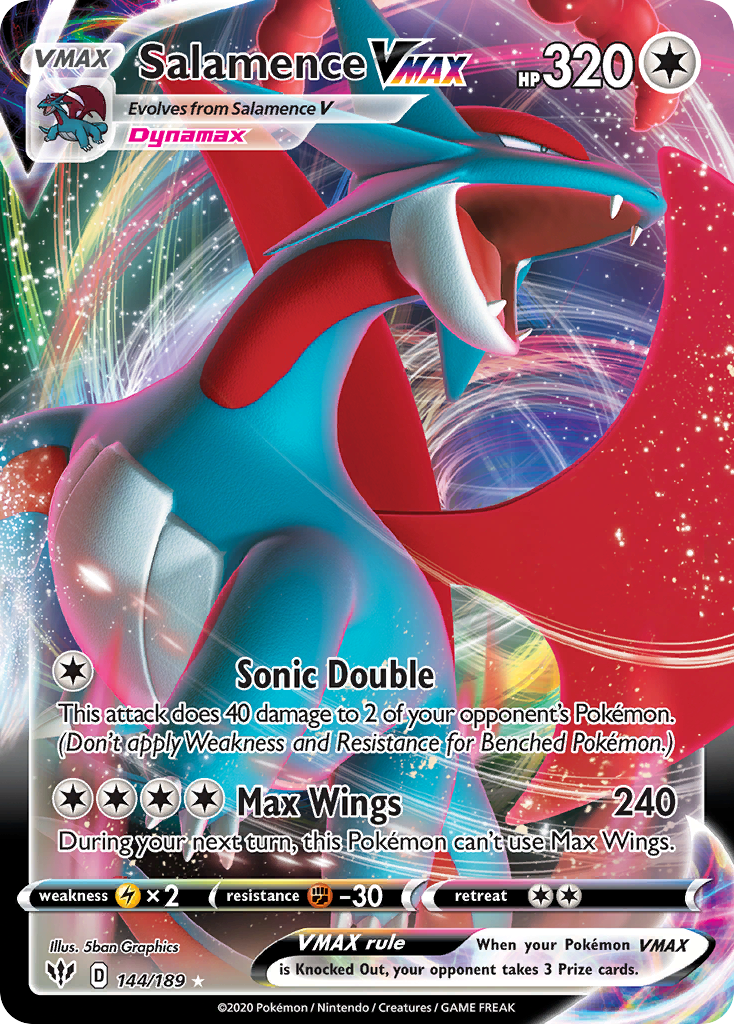 (#144/189) Salamence VMAX - Holo [Darkness Ablaze]