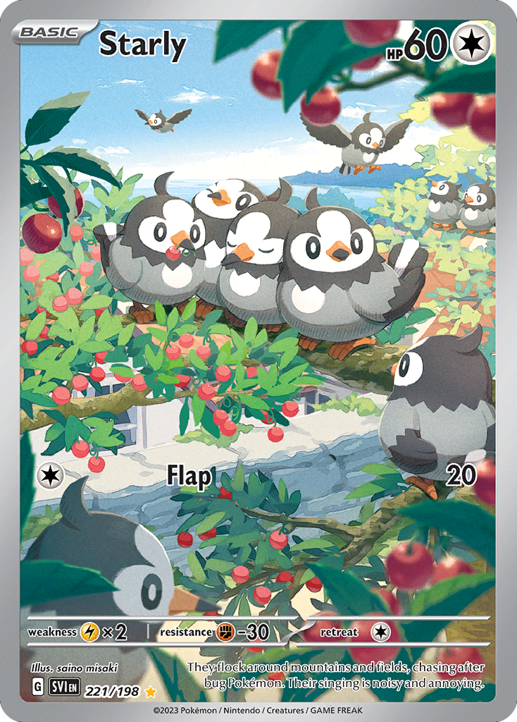 (#221/198) Starly - Holo [Scarlet & Violet]