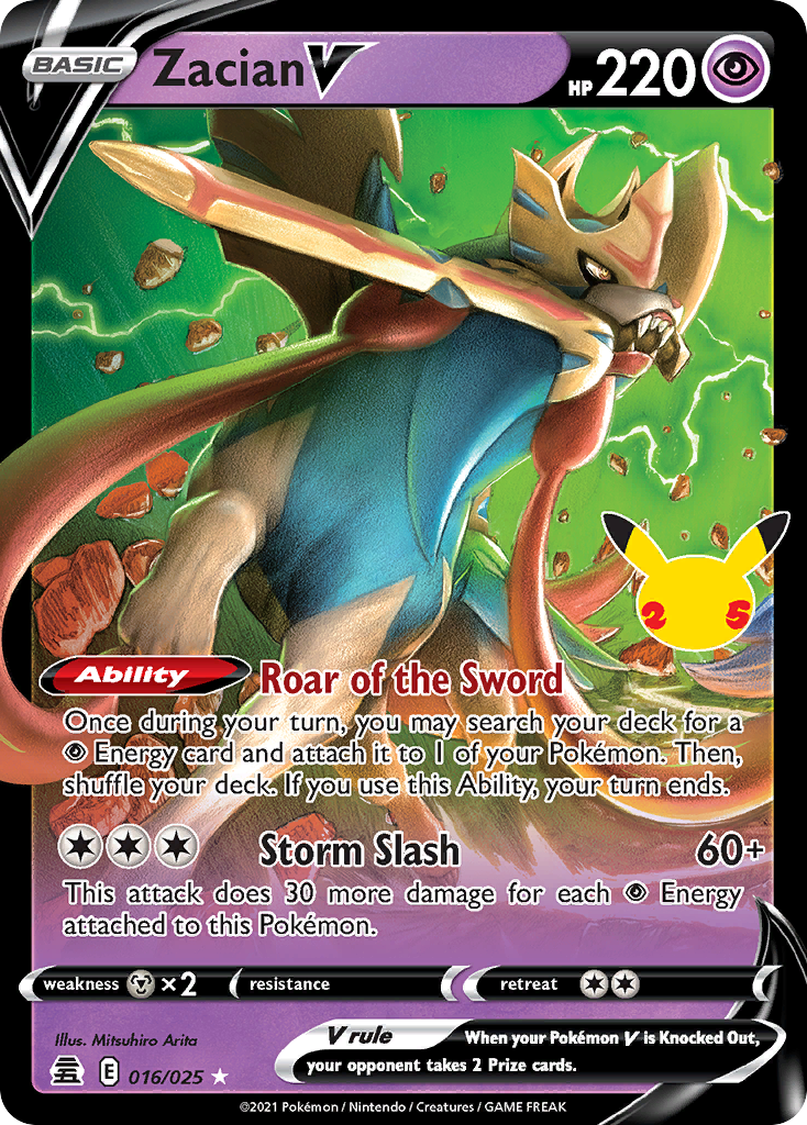 (#016/025) Zacian V - Holo [Celebrations]