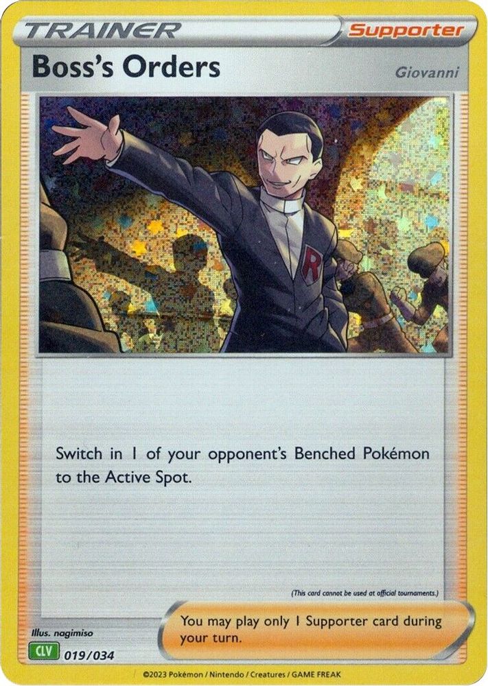 (#019/034) Boss's Orders (CLV) - Holo [Trading Card Game Classic]