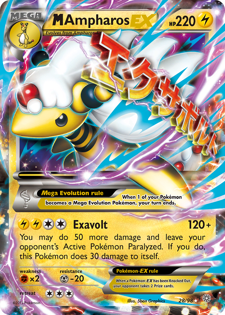 (#28/98) M Ampharos EX - Holo [Ancient Origins]