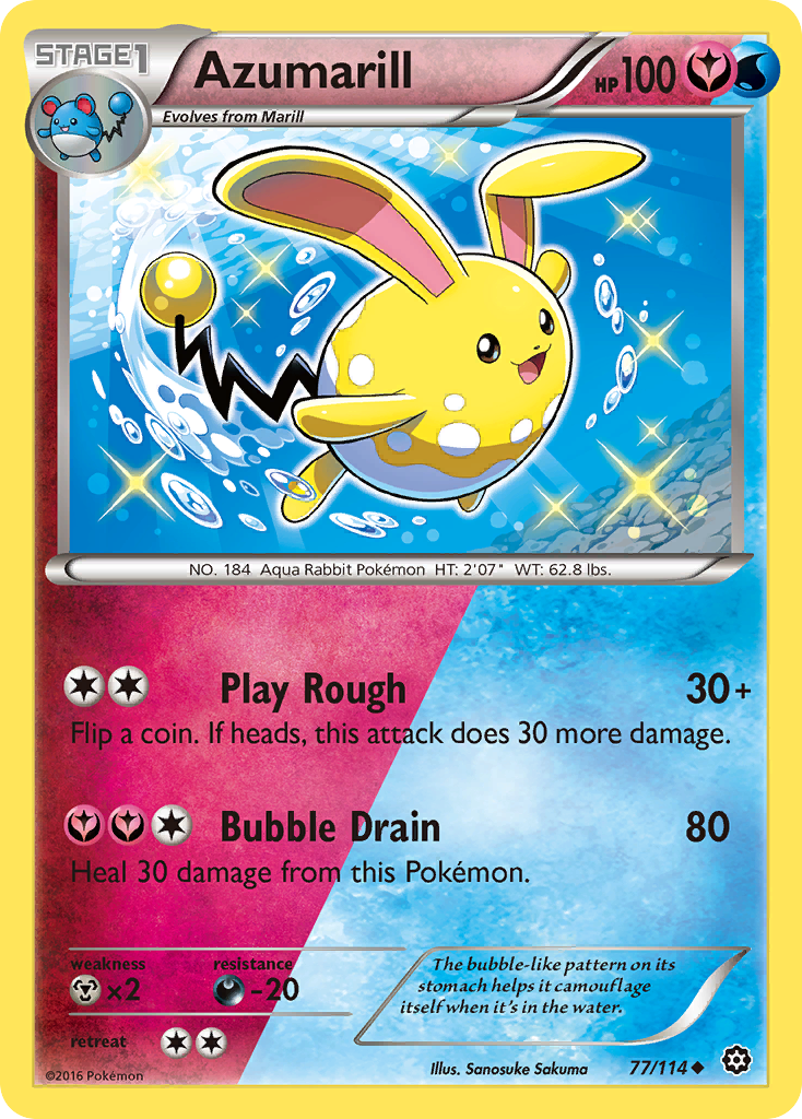 (#77/114) Azumarill - Reverse Holo [Steam Siege]