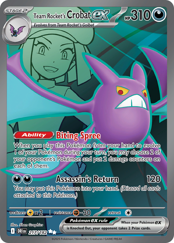 (#217/182) Team Rocket's Crobat ex - Holo [Destined Rivals]