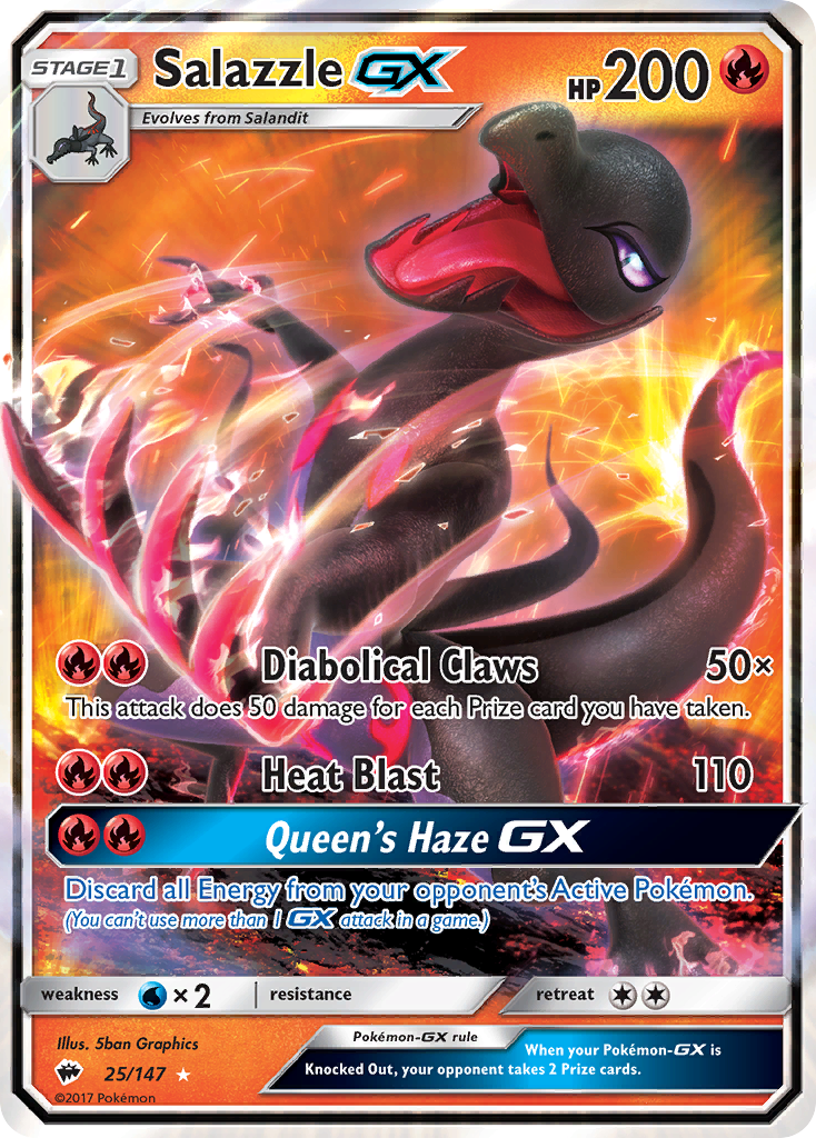 (#25/147) Salazzle GX - Holo [Burning Shadows]