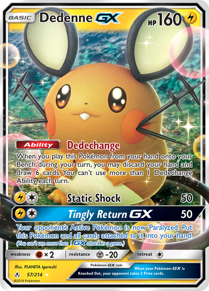 (#57/214) Dedenne GX - Holo [Unbroken Bonds]