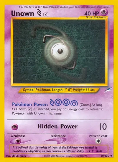 (#60/105) Unown [Z] - Unlimited [Neo Destiny]