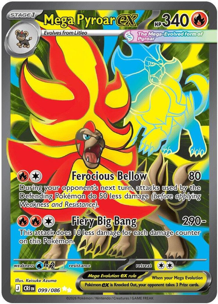 (#099/086) Mega Pyroar ex - Holo [Chaos Rising]