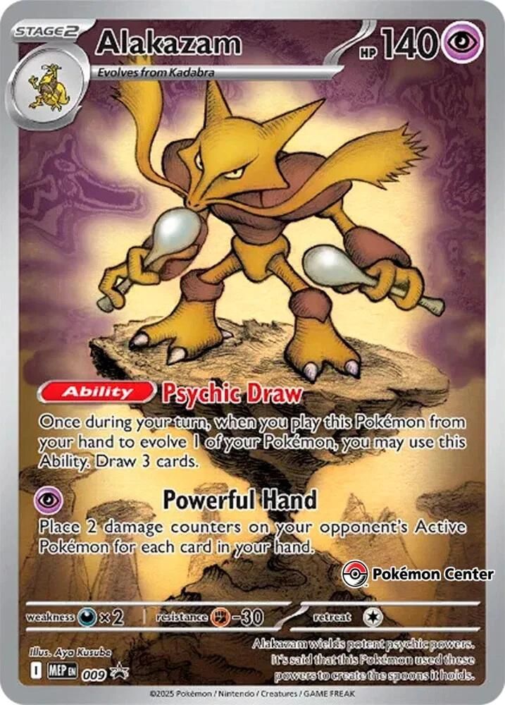 (#009) Alakazam (Pokemon Center Exclusive) - Holo [ME: Mega Evolution Promo]