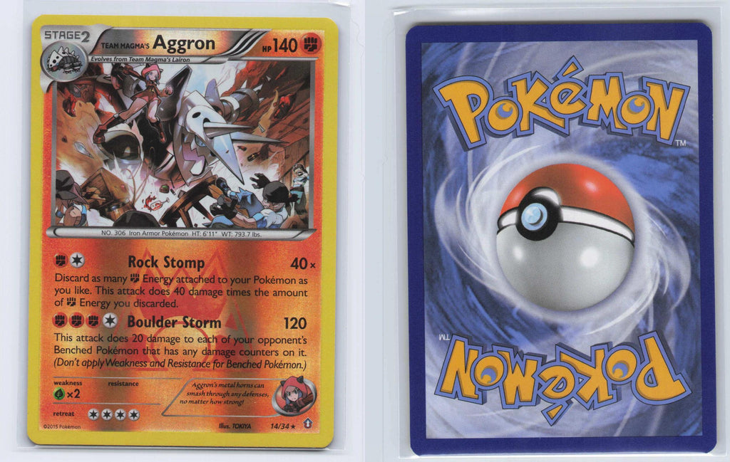 (#14/34) Team Magma's Aggron - Reverse Holo [Double Crisis]
