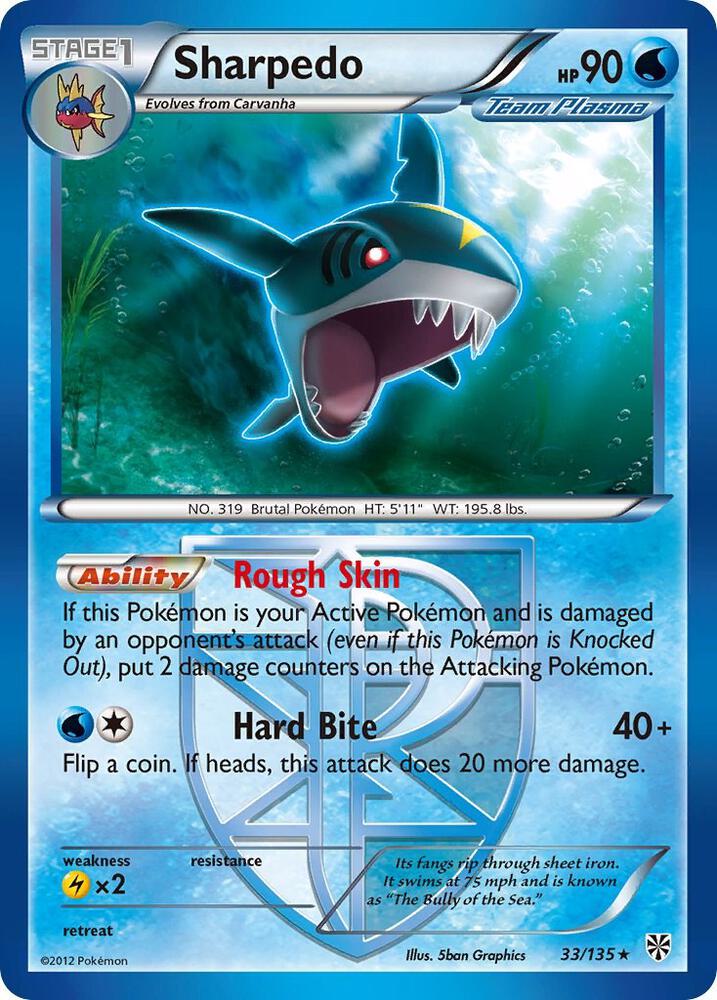 (#33/135) Sharpedo (Team Plasma) [Plasma Storm]