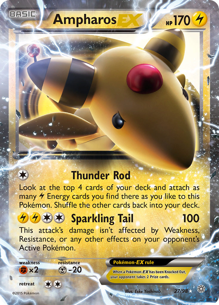 (#27/98) Ampharos EX - Holo [Ancient Origins]