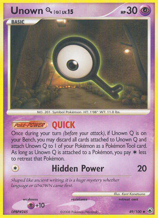 (#49/100) Unown [Q] - Reverse Holo [Majestic Dawn]
