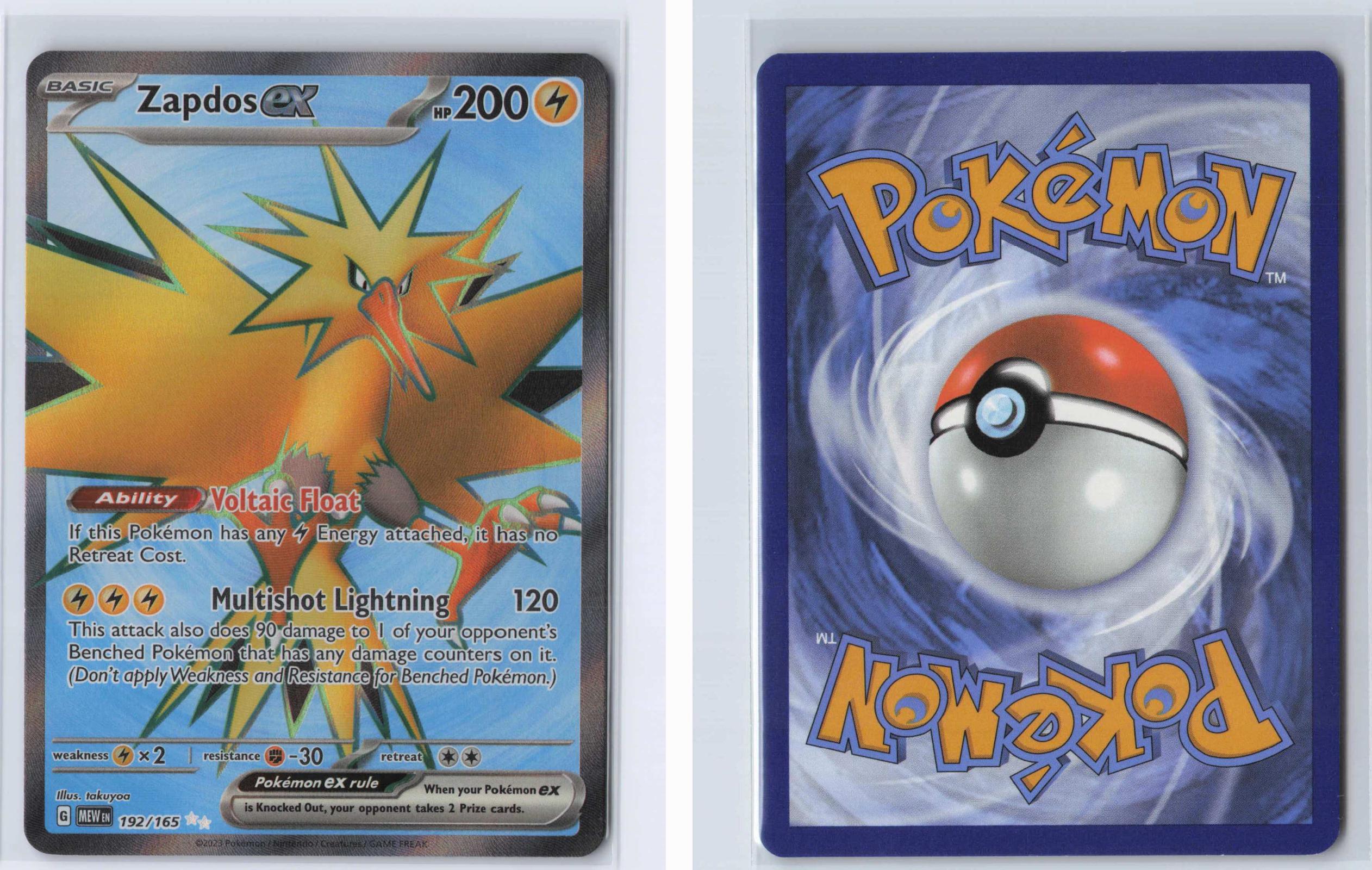 (#192/165) Zapdos ex - Holo [151]