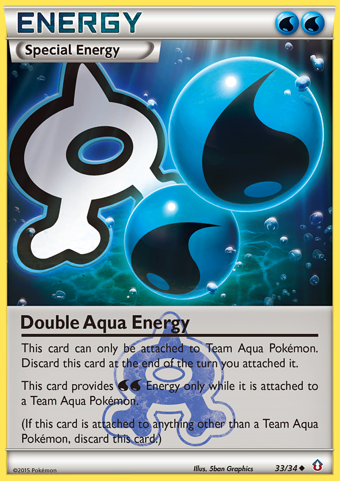 (#33/34) Double Aqua Energy - Reverse Holo [Double Crisis]