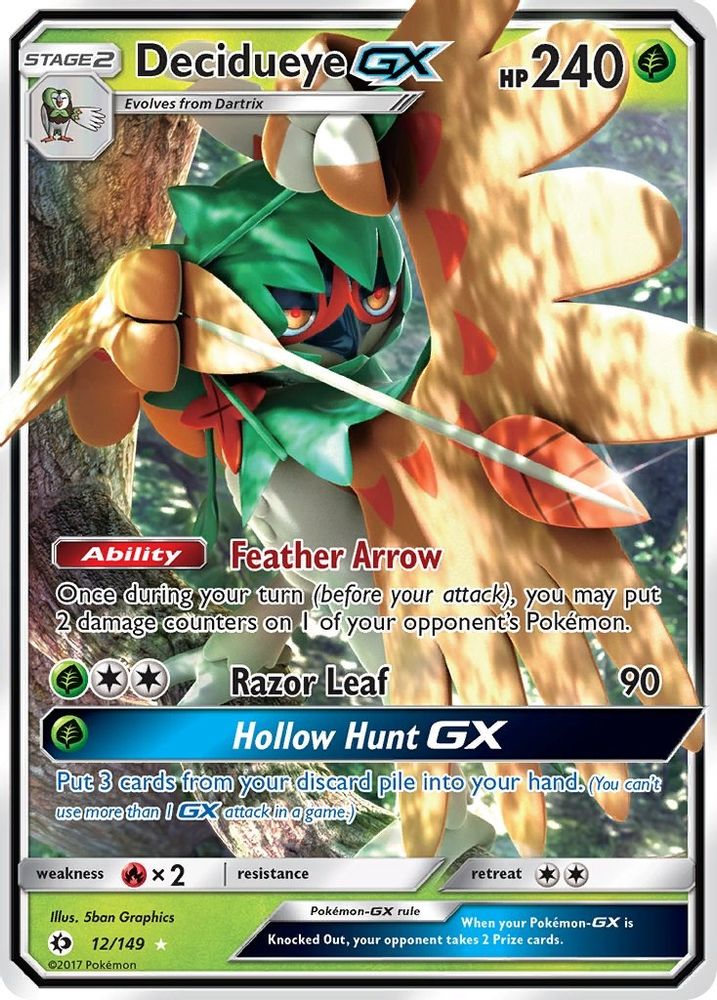 (#12/149) Decidueye GX - Holo [SM Base Set]