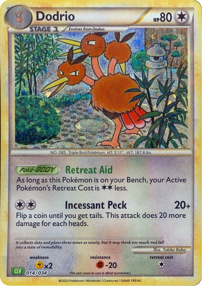 (#014/034) Dodrio - Holo [Trading Card Game Classic]