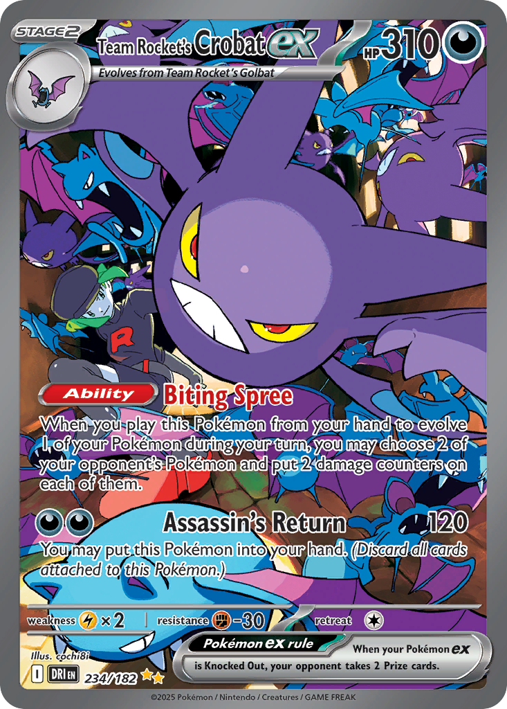 (#234/182) Team Rocket's Crobat ex - Holo [Destined Rivals]