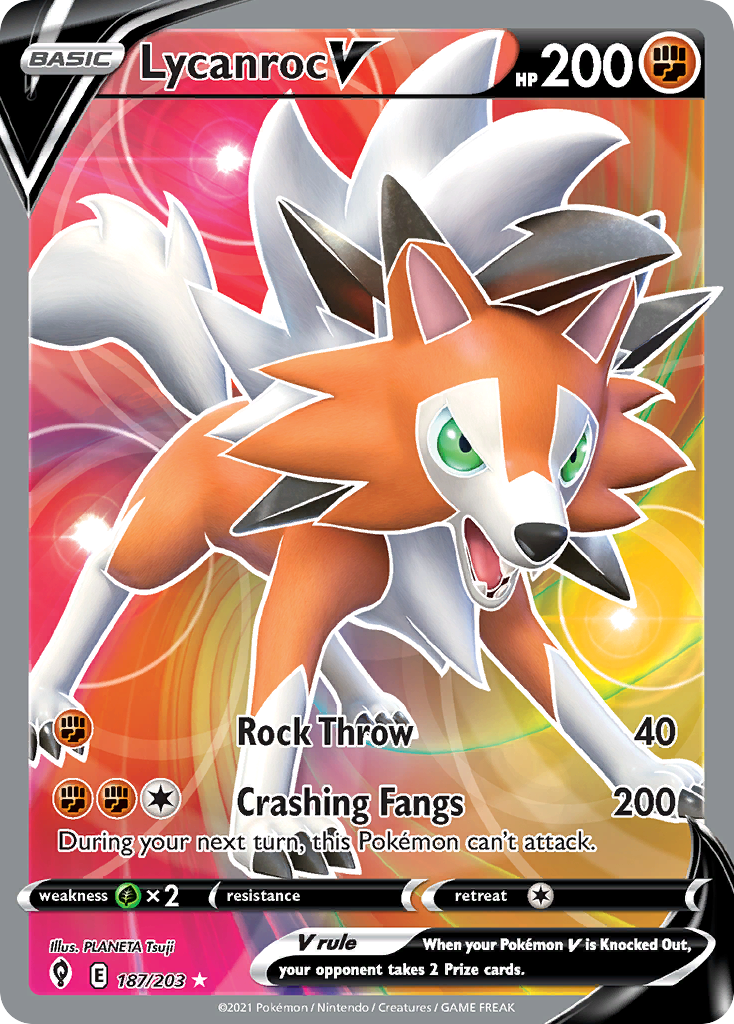 (#187/203) Lycanroc V - Holo [Evolving Skies]