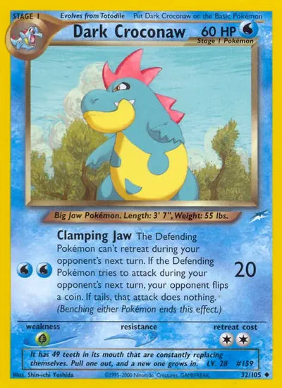 (#32/105) Dark Croconaw - Unlimited [Neo Destiny]