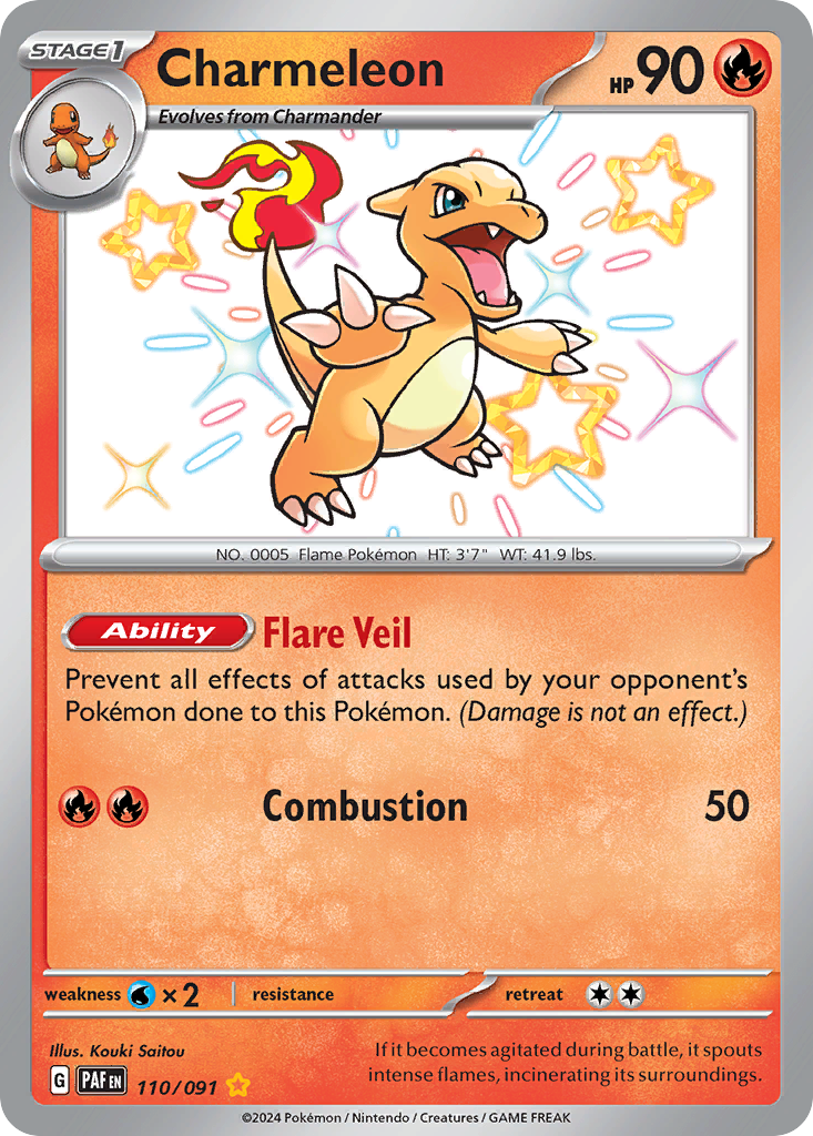 (#110/091) Charmeleon - Holo [Paldean Fates]
