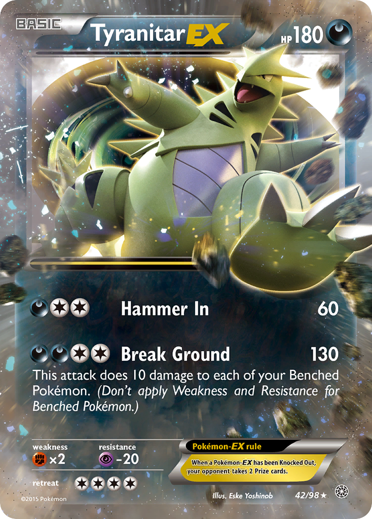 (#42/98) Tyranitar EX - Holo [Ancient Origins]