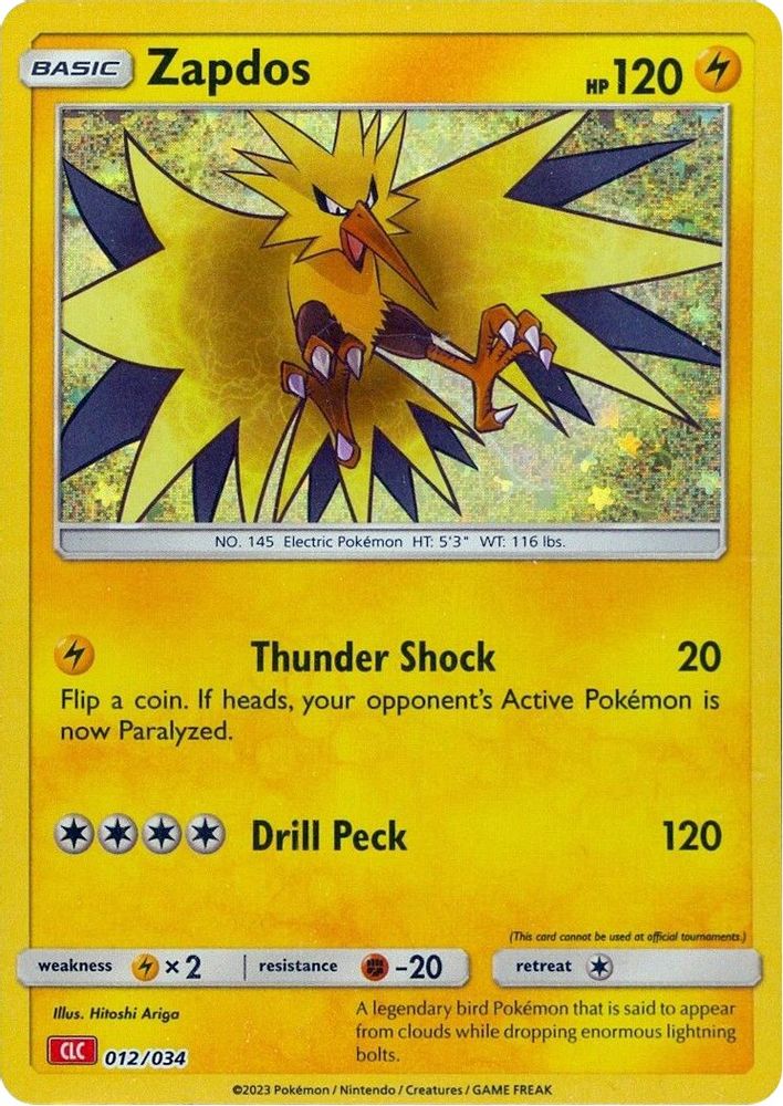 (#012/034) Zapdos - Holo [Trading Card Game Classic]