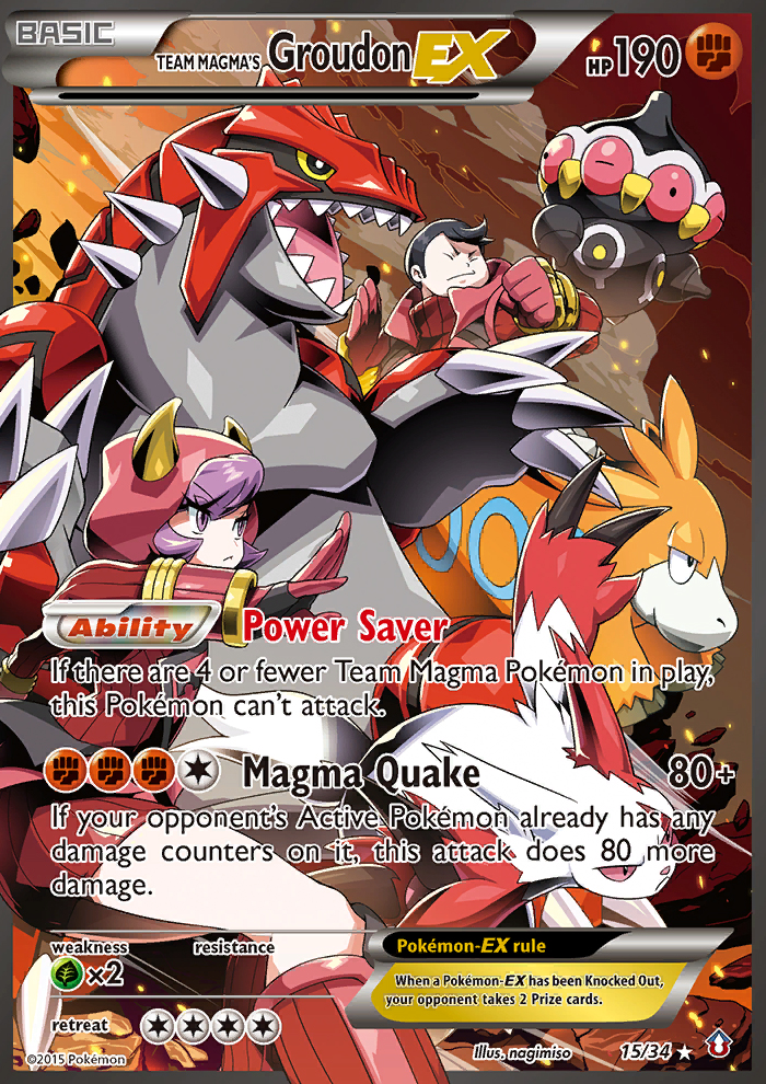 (#15/34) Team Magma's Groudon EX - Holo [Double Crisis]