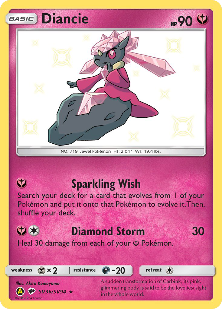 (#SV36/SV94) Diancie - Holo [Hidden Fates Shiny Vault]