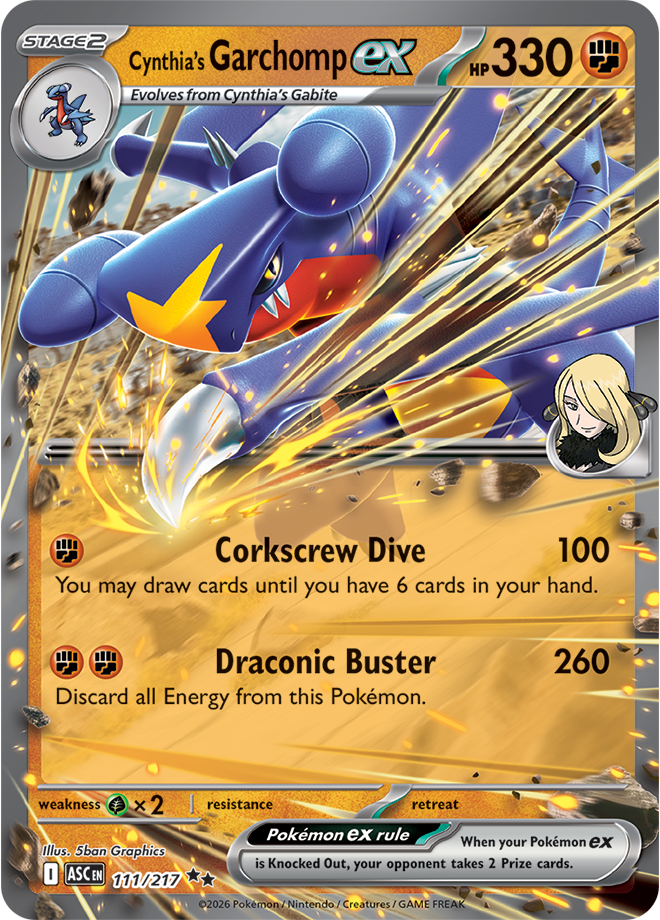 (#111/217) Cynthia's Garchomp ex [Mega Evolutions: Ascended Heroes]